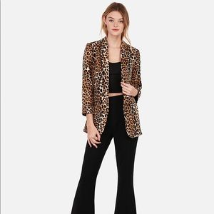 EXPRESS LEOPARD PRINT BOYFRIEND BLAZER